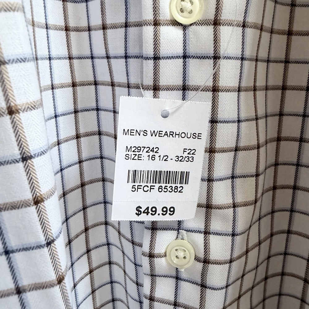 NWT Pronto Uomo Men's Dress Shirt Size-16/5-32/33 Button Up Non Iron Classic Fit - Picture 11 of 16